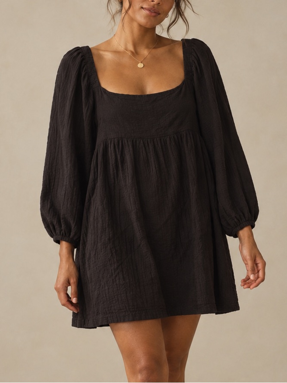 J.Crew Gauze Mini Dress – Black (XL)
